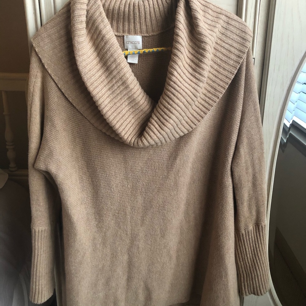 Chico’s Brown Cowl Neck Sweater